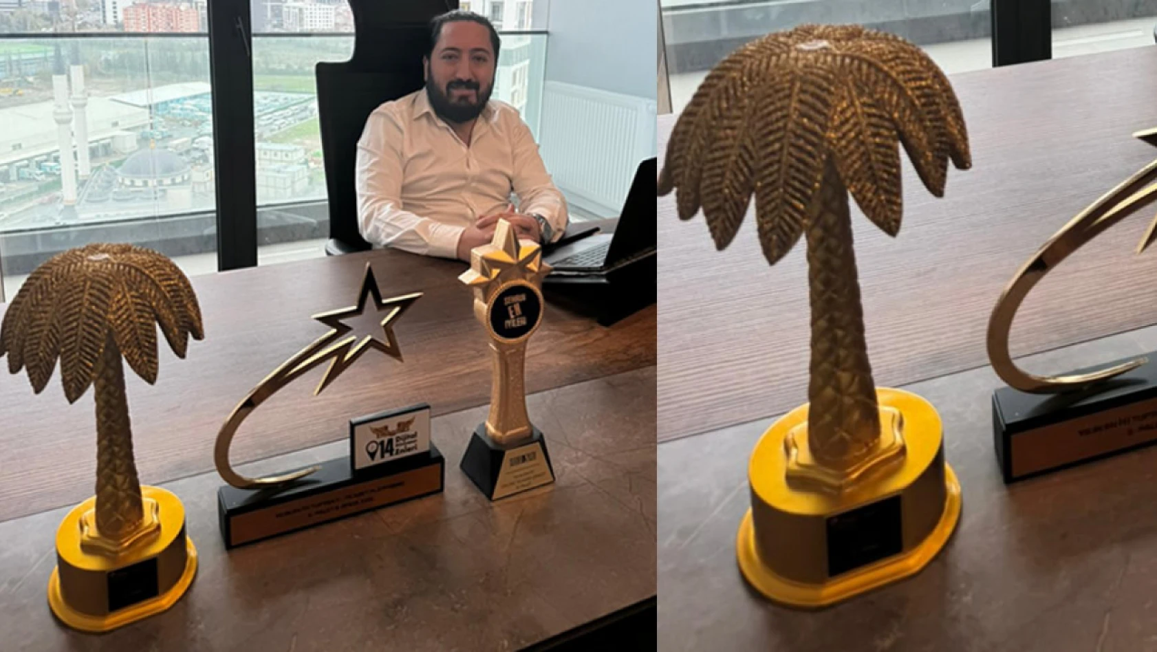 İş insanı Aykul Esel, E-Palet Şirketler Grubu ile Golden Palm Awards ödül törenin de yılın en iyi toptan e-ticaret şirketi seçildi