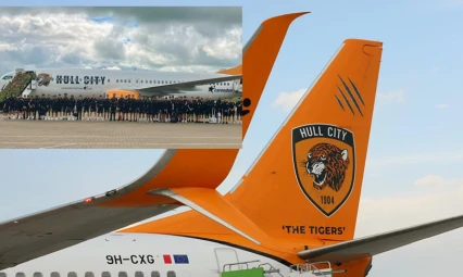 Hull City, kaplan desenli uçakla İstanbul'a geldi