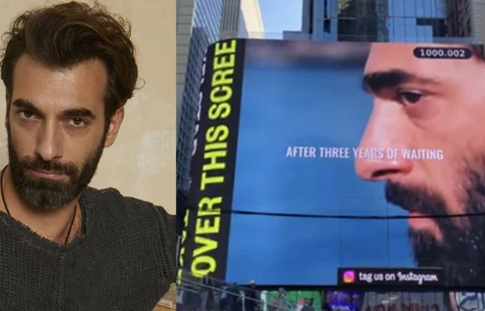 Fanlarından İlker Kaleli'ye Time Square jesti