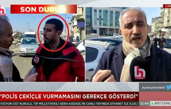 Halk TV muhabiri Ferit Demir'e canlı yayında çekiçli tehdit
