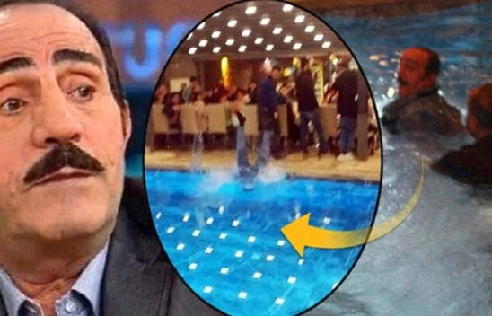 Türkücü Mustafa Keser'in talihsiz kazası! Dengesini kaybedip havuza düştü!