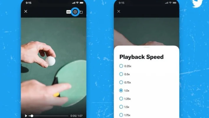 Twitter'a video oynatma hızı özelliği geliyor